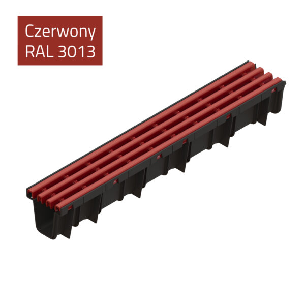 Czerwone korytko odwodnienia liniowego